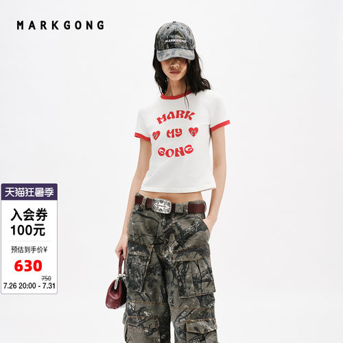 MARKGONG字母印花短袖