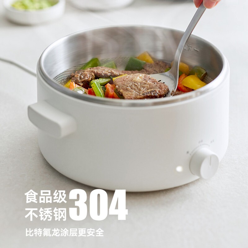 日本NKA304不锈钢食品级0涂层电煮锅热火锅小型不粘电