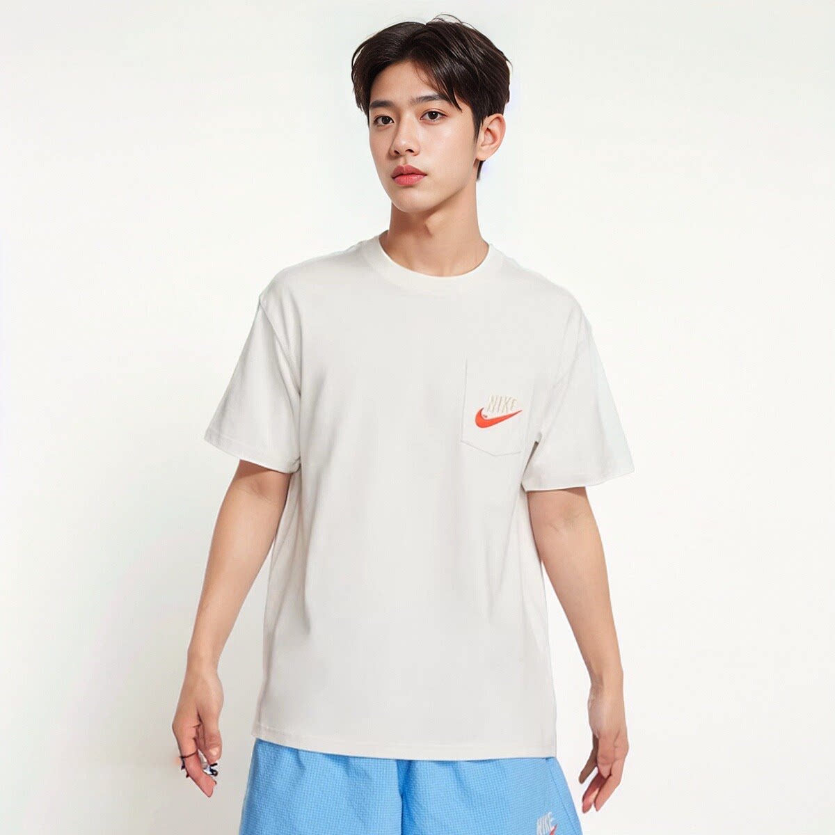 Nike耐克 男女夏季情侣款运动休闲刺绣印花纯棉短袖T恤DM6426-030