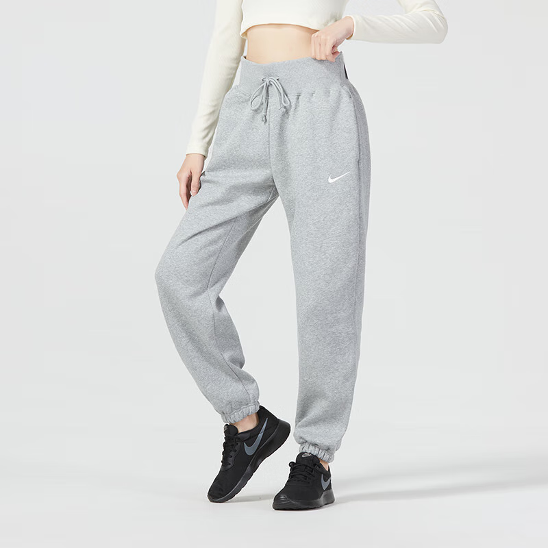 NIKE耐克女裤加绒保暖针织长裤收口卫裤宽松舒适运动裤 DQ5888
