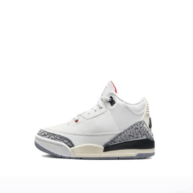 Air Jordan 耐磨透气 中帮 复古篮球鞋 白黑 中小童DM0966-100