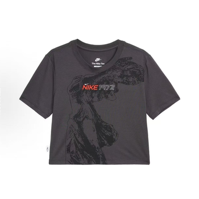 Nike耐克Sportswear女子圆领字母印花修身短款短袖T恤 HF7396-060