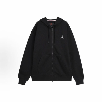NIKE/耐克 Jordan  logo图案纯色连帽夹克男款黑色外套FV7292-010