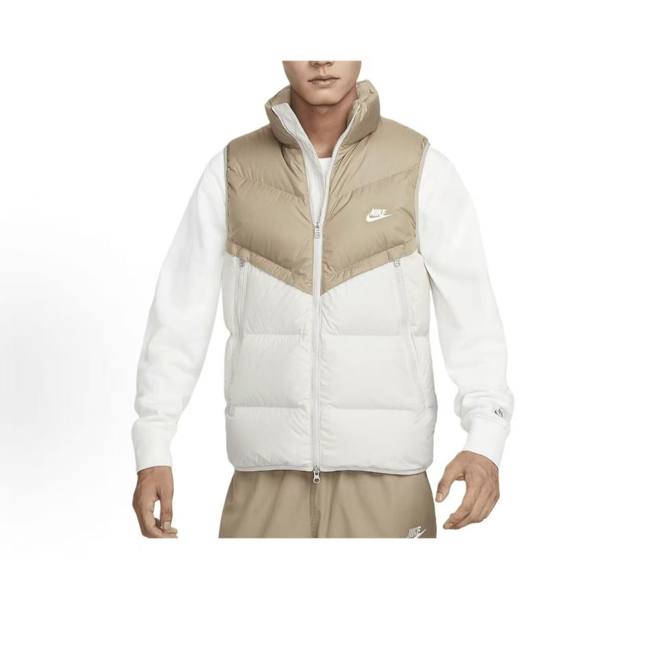 NIKE/耐克 Sportswear情侣款运动休闲卡其色羽绒服马甲DV1136-247