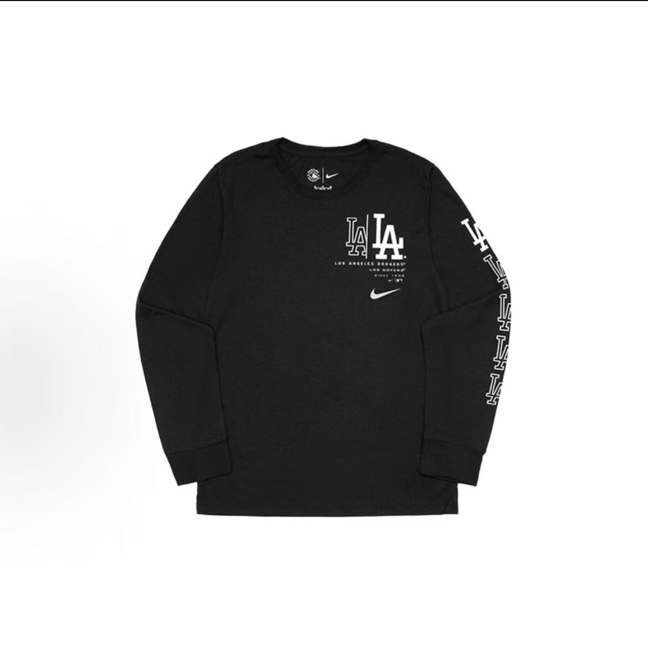 Nike/耐克 x MLB卫衣 logo印花圆领长袖黑色儿童款 DX5249-010