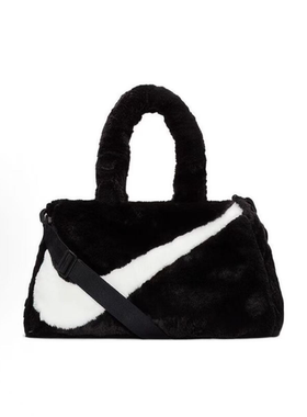 Nike/耐克  大LOGO 织物毛绒包托特包 黑色单肩手提包DQ5804-010