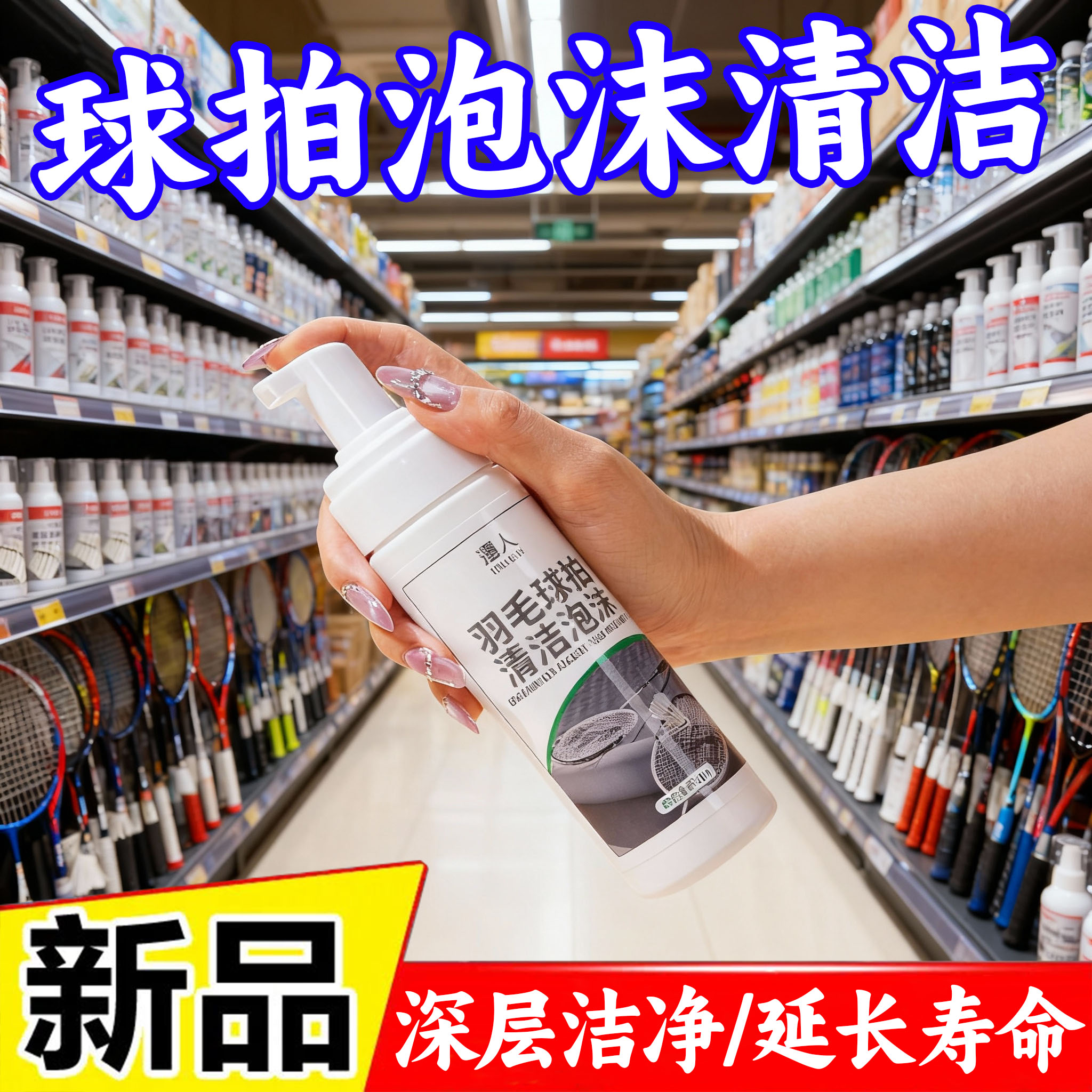 羽毛球拍清洁泡沫专用一喷去胶