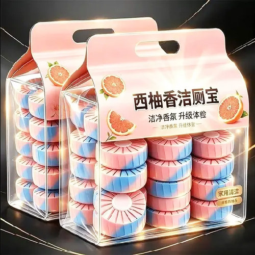 40块西柚瑰香蓝泡泡洁厕宝除臭