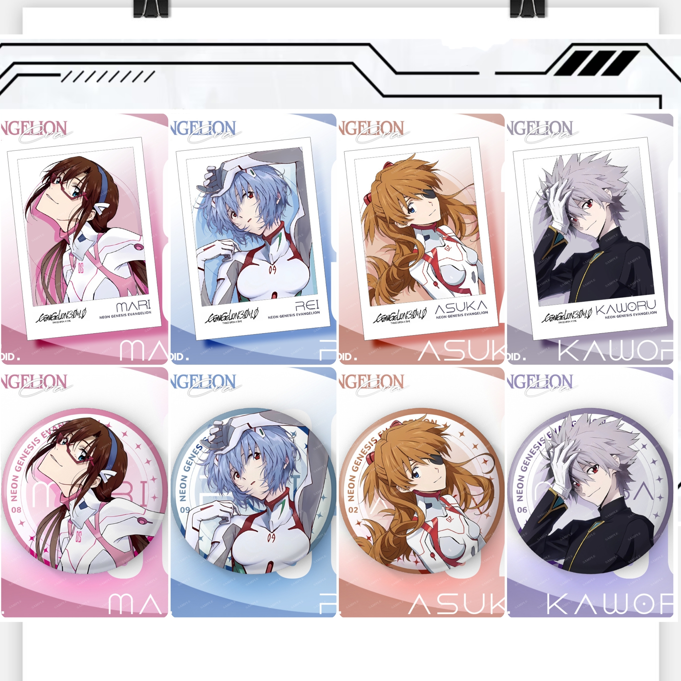 EVA最后的冲击大电影徽章明日香绫波丽渚薰二次元拍立得小卡吧唧