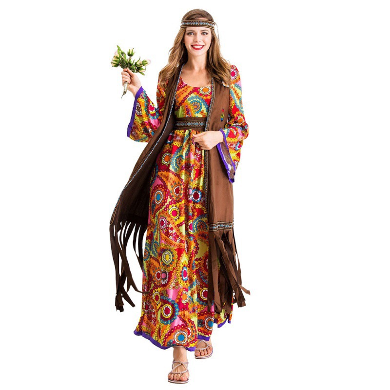 70年代复古迪斯科嬉皮士演出服hippie costume角色服原始部落