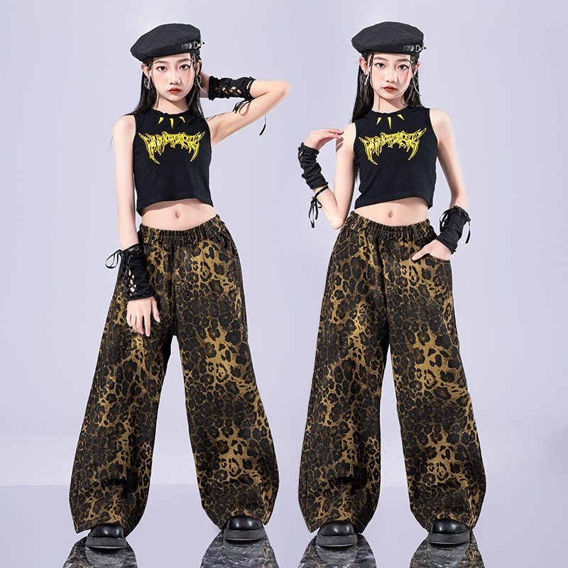 爵士舞服装女童潮酷时髦六一儿童走秀潮服jazz套装少儿爵士