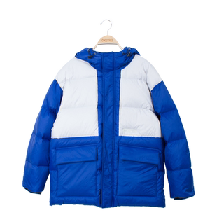 COCOTREE棵棵树男大童冬季宽松拼色韩风潮流连帽羽绒服