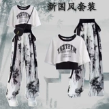 Летний дизайнерский комплект для школьников, штаны, тренд сезона, по фигуре, эффект подтяжки, 3 предмета