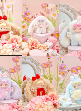 正版LuckyDeerNai晚安小兔盲盒潮玩可爱公仔毛绒手办桌面摆件礼物