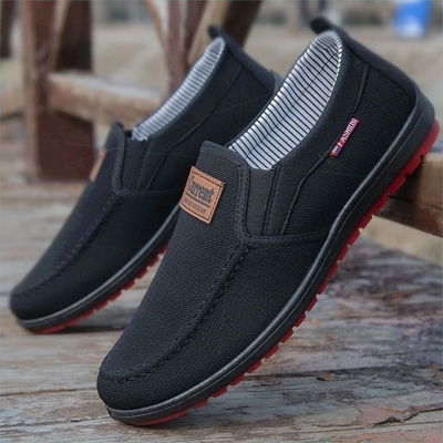 回力帆布鞋男款春夏一脚蹬软底男士鞋子加厚鞋底男鞋老北京布鞋