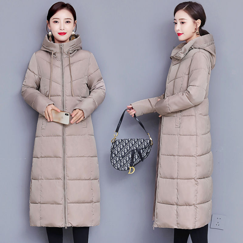 棉服女大码冬季外套妈妈加厚棉袄女长款过膝