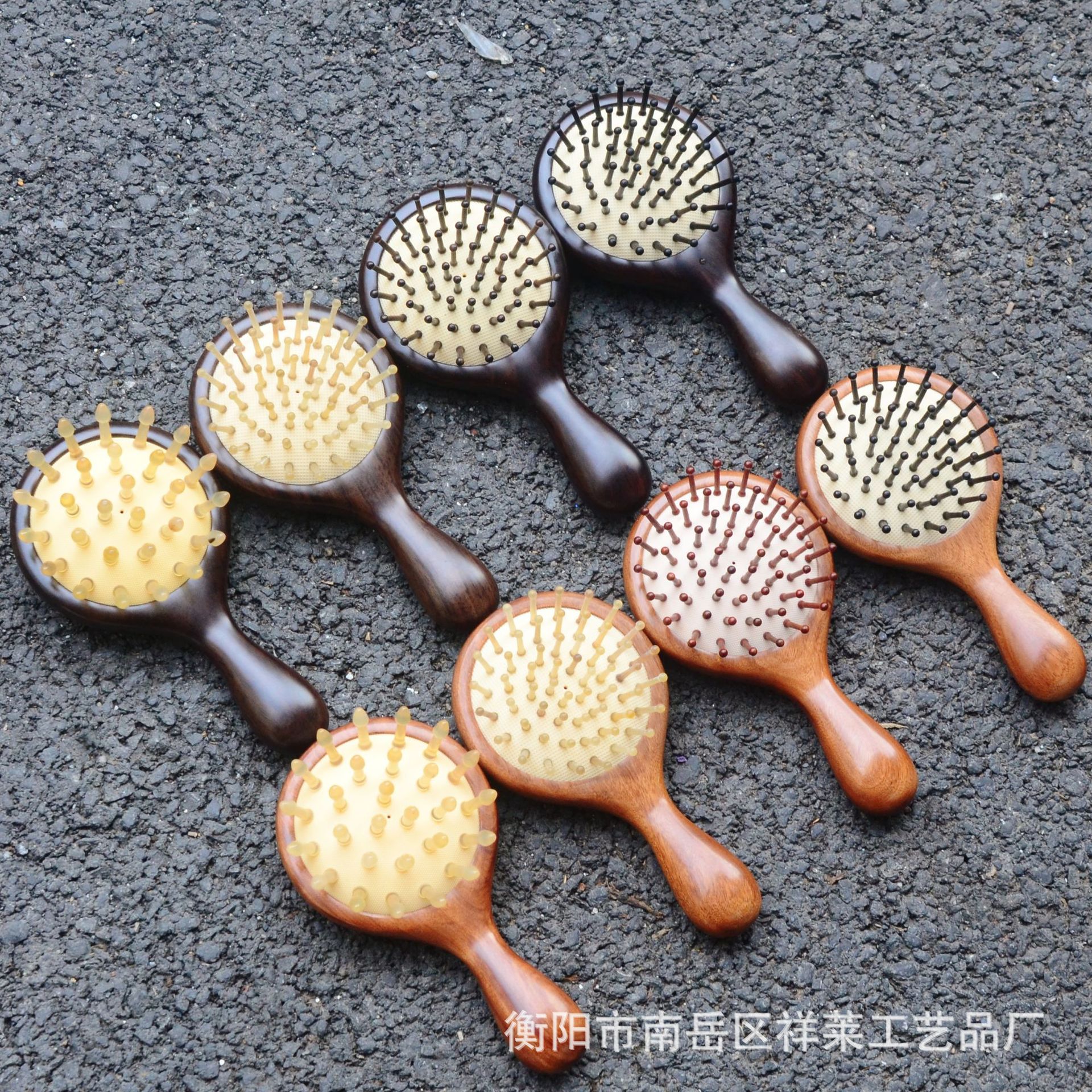 小胖墩黑檀木气囊梳酸枝