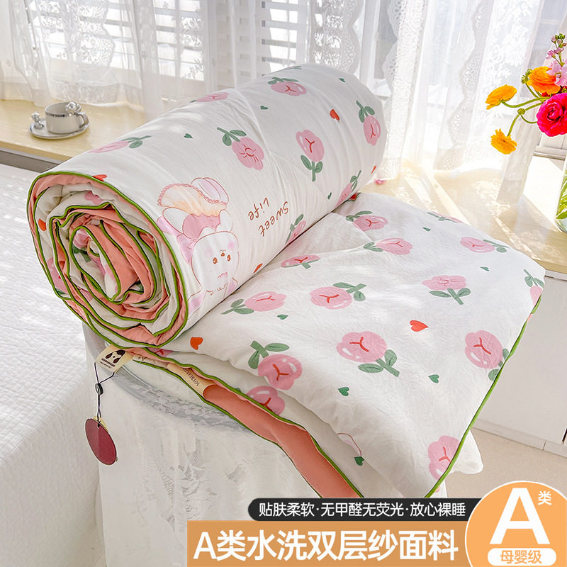 a类双层纱大豆纤维夏被母