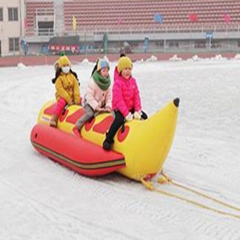 充气雪地船 雪地毛毛虫雪地鲨鱼 冬天户外玩具游乐滑雪船