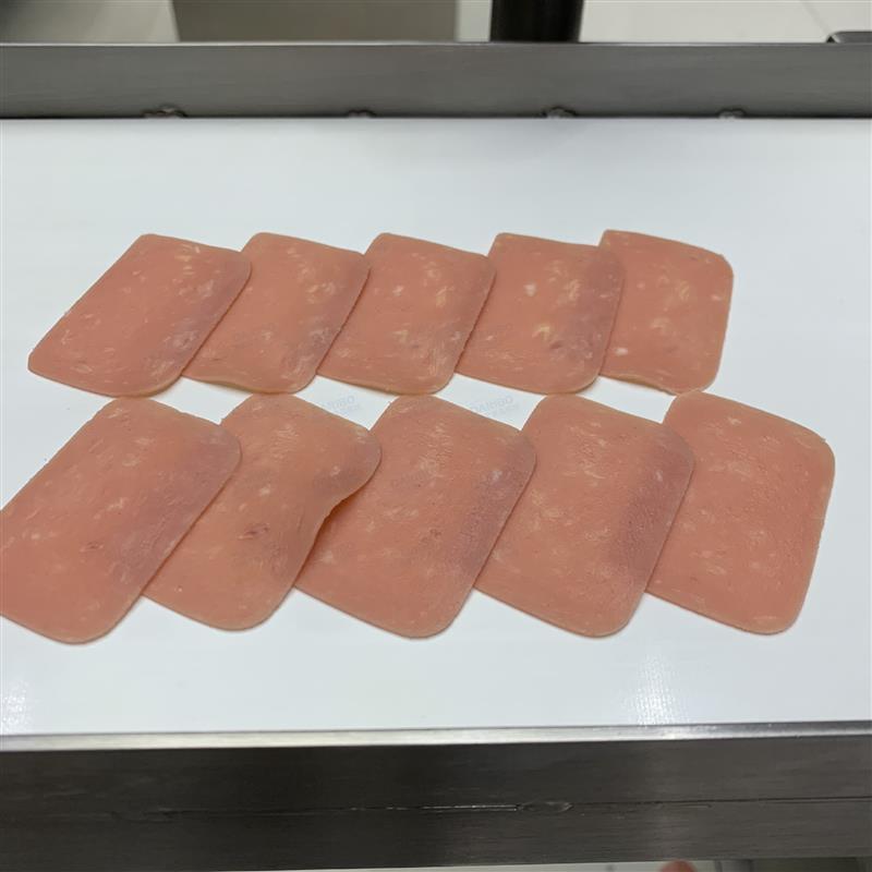 *输送带式冷鲜肉切片机 商用韩式长条五花肉切薄片设备熏肉培根片