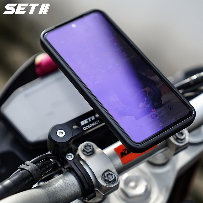 SETII摩托车手机骑行支架跑车街车复古车通用导航快拆防震SP支架