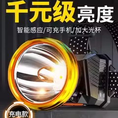 江尛鱼头灯2025新款强光充电超亮