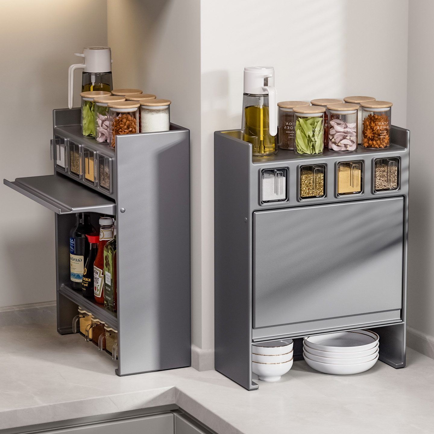 厨房调料架窄边多功能