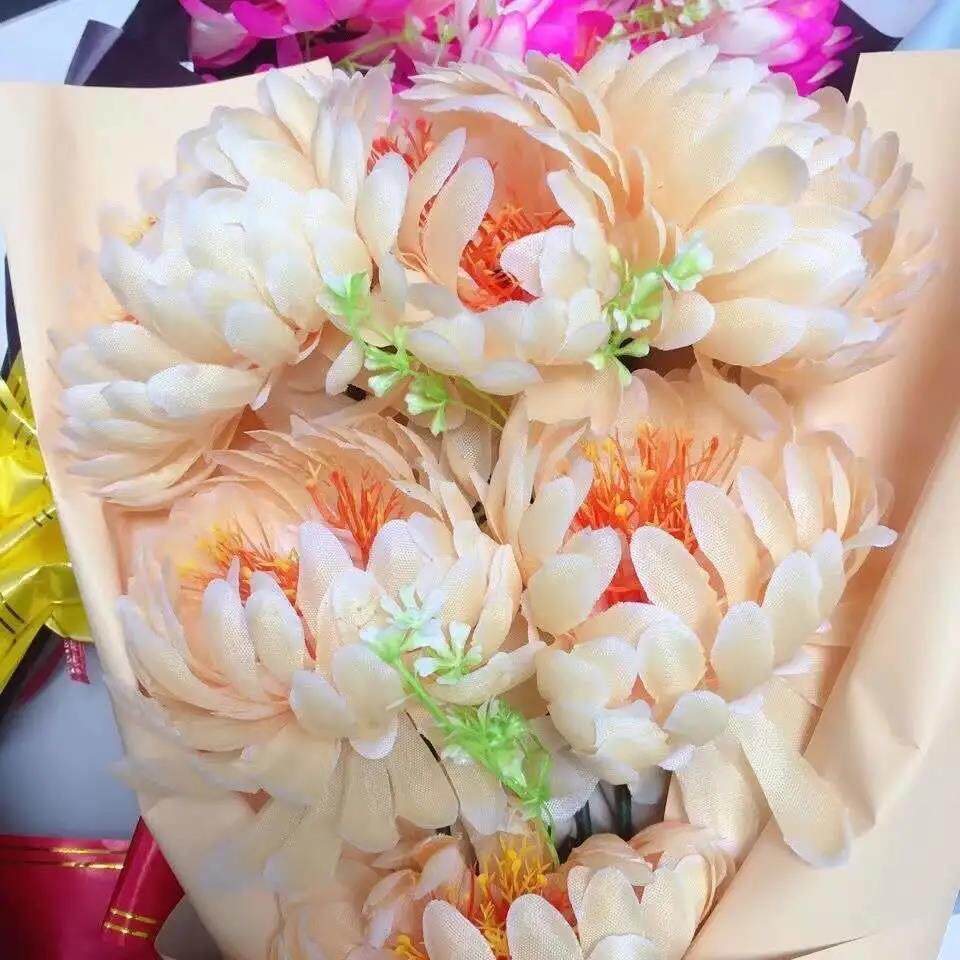 213清明节十月一元宝菊花手捧花塑料扫墓墓前摆放