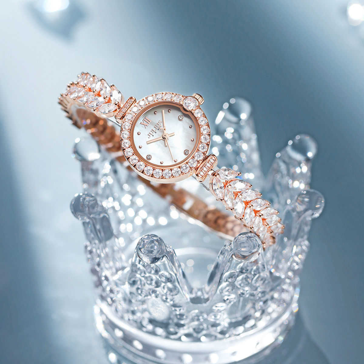 韩国聚利时女士手表女款满钻高级轻奢小众新款名媛风优雅时尚1434