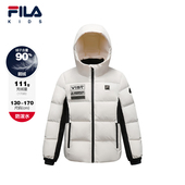 新款 FILA斐乐儿童童装 羽绒服2025年冬季 女中大童鹅绒户外常规外套