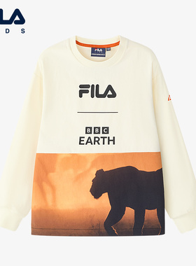 FILA | BBC EARTH联名系列 斐乐童装儿童上衣2024秋冬女大童卫衣