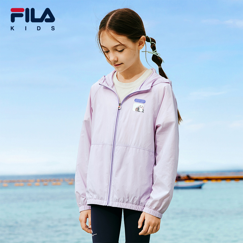 FILA斐乐儿童轻薄透气原纱防晒服2025夏季新款男女童皮肤衣UPF50+