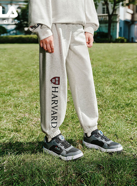 FILA X HARVARD哈佛联名童装裤子2025年秋季新款男童中大童休闲裤