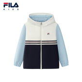 新款 FILA斐乐儿童童装 外套2025年冬季 男童小童连帽网球运动上衣
