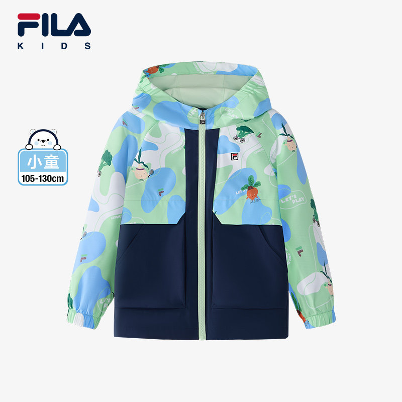 FILA斐乐童装儿童连帽外套2025春季新款休闲运动服男小童可爱上衣
