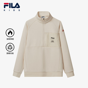 新款 FILA 儿童男童加绒卫衣2024冬季 EARTH联名系列斐乐童装 BBC