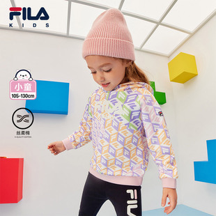 外套2024秋冬款 FILA斐乐童装 小童女童休闲连帽卫衣潮 丝柔棉