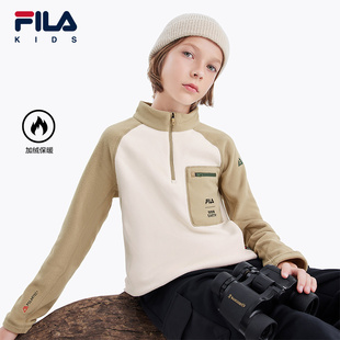 儿童卫衣2024秋冬加绒男童卫衣 EARTH联名系列斐乐童装 FILA BBC