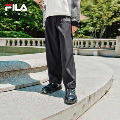 FILA X HARVARD哈佛联名童装裤子2025年秋季新款男童中大童休闲裤