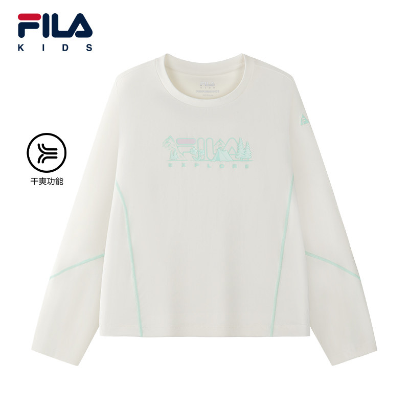吸湿速干|FILA斐乐儿童童装长袖T恤女童2026年冬季新款中大童上衣