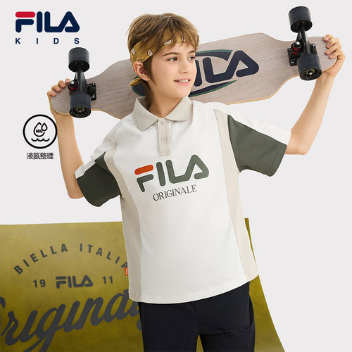 FILA斐乐大童针织短袖POLO衫