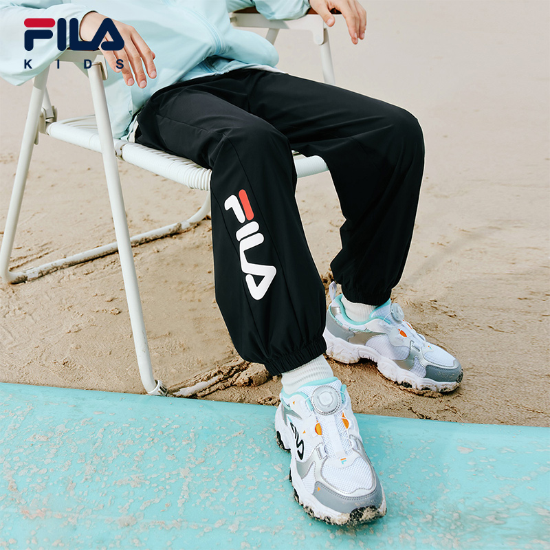 【灵风裤】FILA斐乐儿童防蚊裤2025夏季新款男女童凉感速干运动裤