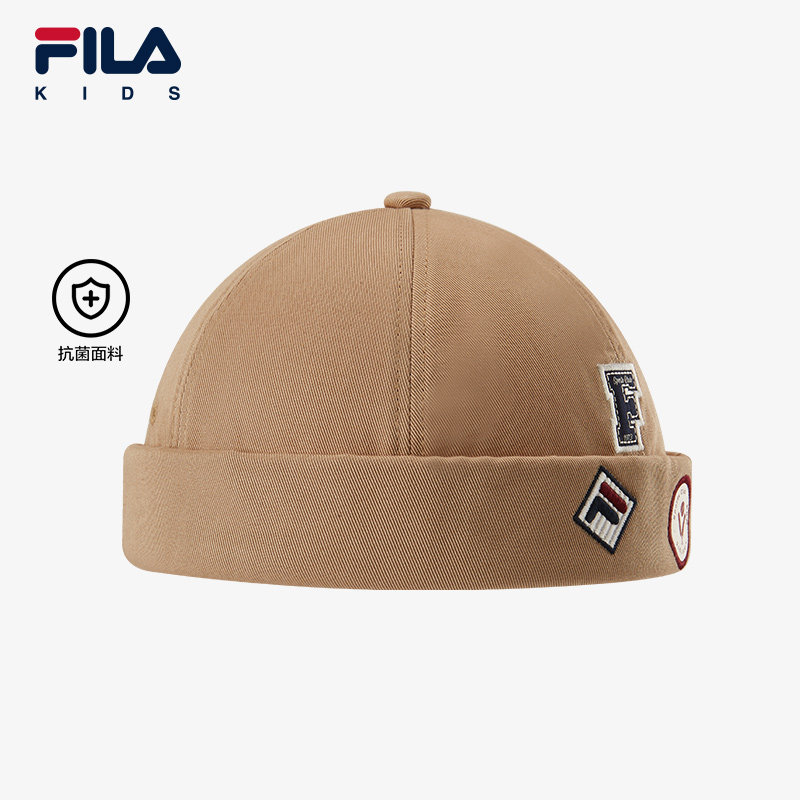 FILA斐乐儿童休闲抗菌帽子2024秋冬新款中大童时尚瓜皮帽男童圆帽