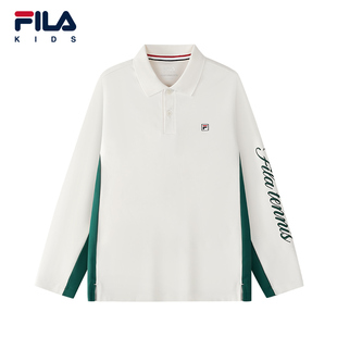FILA斐乐儿童童装长袖T恤2025年冬季新款男中大童运动校园风上衣