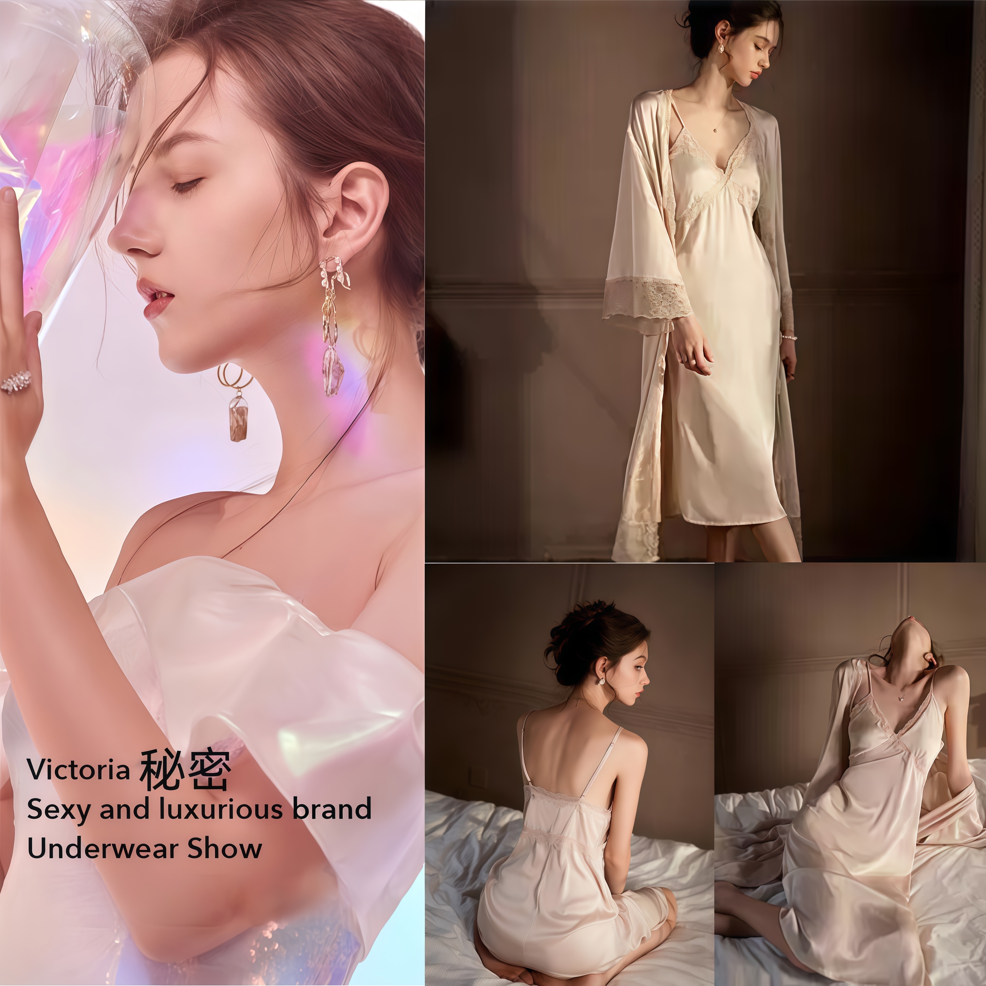 性感睡衣女冰丝长款过膝蕾丝带胸垫吊带睡裙睡袍纯欲风丝绸家居服