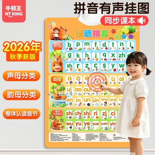 汉语拼音字母表有声挂图拼音字母墙贴声母韵母儿童早教有声挂图
