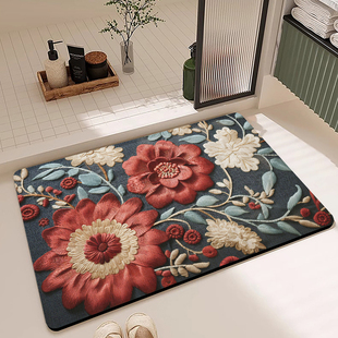 【美莉阁】脚垫卫生间吸水防滑软硅藻泥地垫浴室外地毯吸水垫速干