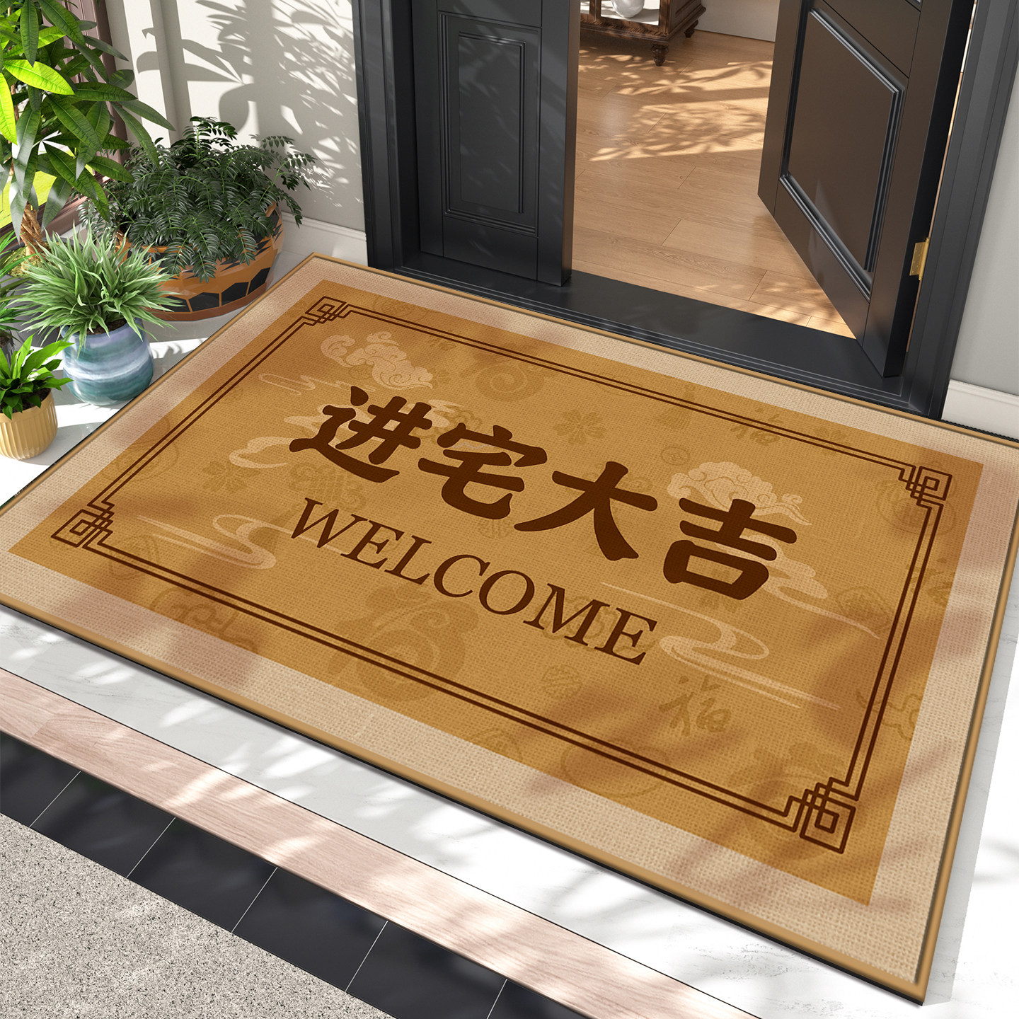 入户门地垫玄关高级地毯室外防滑脚垫门厅除尘脚踏垫家用耐脏垫子