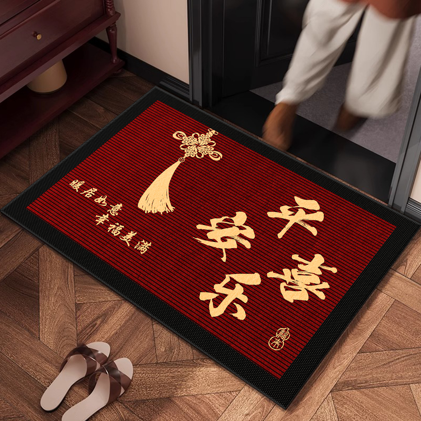 高级感红色门口地垫专用