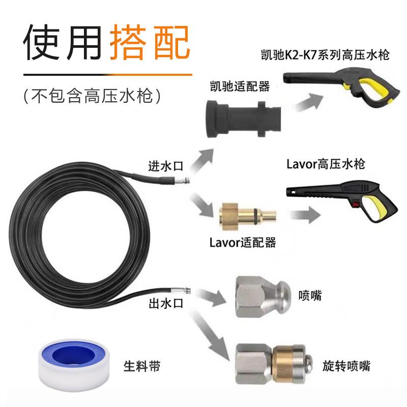 适配Lavr凯驰疏k194系列高o压洗机通管通污管不锈清钢水老鼠喷头